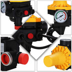 Pumpensteuerung mit Manometeranzeige, Druckwächter, 10 bar, elektronischer Druckschalter für Hauswasserversorgungsanlagen und Gartenpumpen