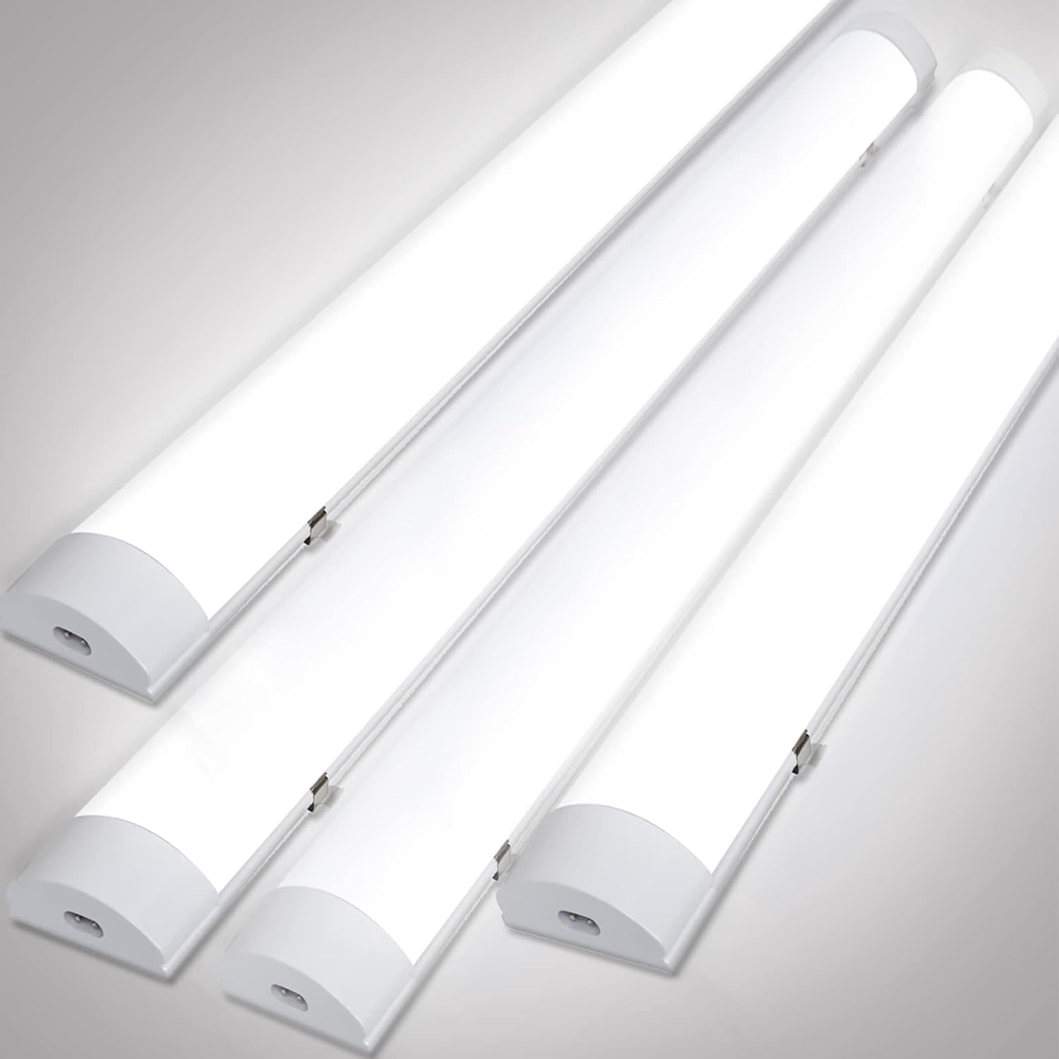 Feuchtigkeitsbeständige Leuchte, 18/36/48 W, 4000 K, neutralweißes Licht, wasserdichte LED-Badezimmerleuchte gemäß IP65-Standard, geeignet für feuchte Umgebungen wie Garagen, Werkstätten, Keller, Abstellräume und Büros [Energieeffizienzklasse F]