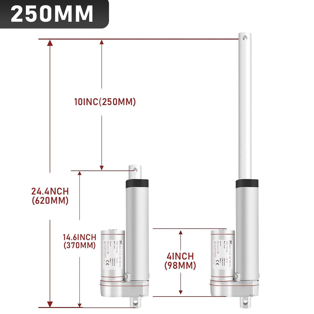 1500N Linearantrieb mit 50-400mm Hublänge, 12V DC Linearmotor für Möbel, Automatisierung & DIY-Projekte, Starker Verstellantrieb für Sofalift, Tischverstellung & mehr (50MM)