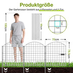 Dekorative Gartenzäune, Teichzaun-Sets, 1 Tor + 4 Teichzaunelemente, Steckzäune, Metallzäune mit Zaunelementen sowie Außenzäune, Gartenzäune, Tierzäune, mit Schloss, Haustierzäune, in drei Ausführungen erhältlich: grün, schwarz