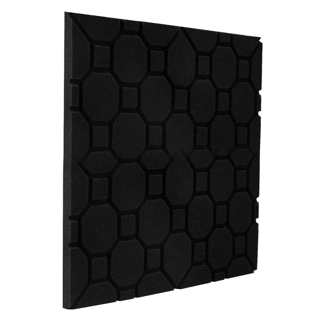 Set aus selbstklebenden Schallabsorptionsplatten aus Schaumstoff, geeignet für professionelle Aufnahmestudios und Wohnräume, Maße 30 x 30 x 2,5 cm, quadratische Ausführung