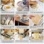 Nudelmaschine Nudel Edelstahl Teig Pastamaschine Nudeln Pasta Maschine 3 in 1