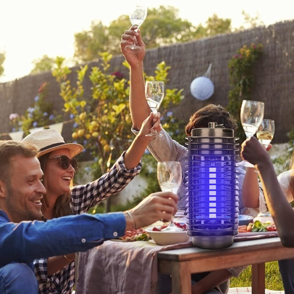 Mückenvernichter, 3-W-UV-LED-Insektenfalle, Mückenlampe, Reichweite 20 Quadratmeter, inklusive Mückenlampe, Fliegenfalle und Insektenfalle für den Innen- und Außenbereich, geeignet für Innenräume, Gärten, Terrassen und Restaurants
