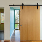Beschläge für schwarze Schiebetüren, Beschläge für rechteckige Schiebetüren, Schienen für Schiebetüren, geräuscharmer Lauf, erhältlich in den Längen 152 cm, 183 cm, 200 cm, 244 cm und 363 cm (Tür nicht im Lieferumfang enthalten)