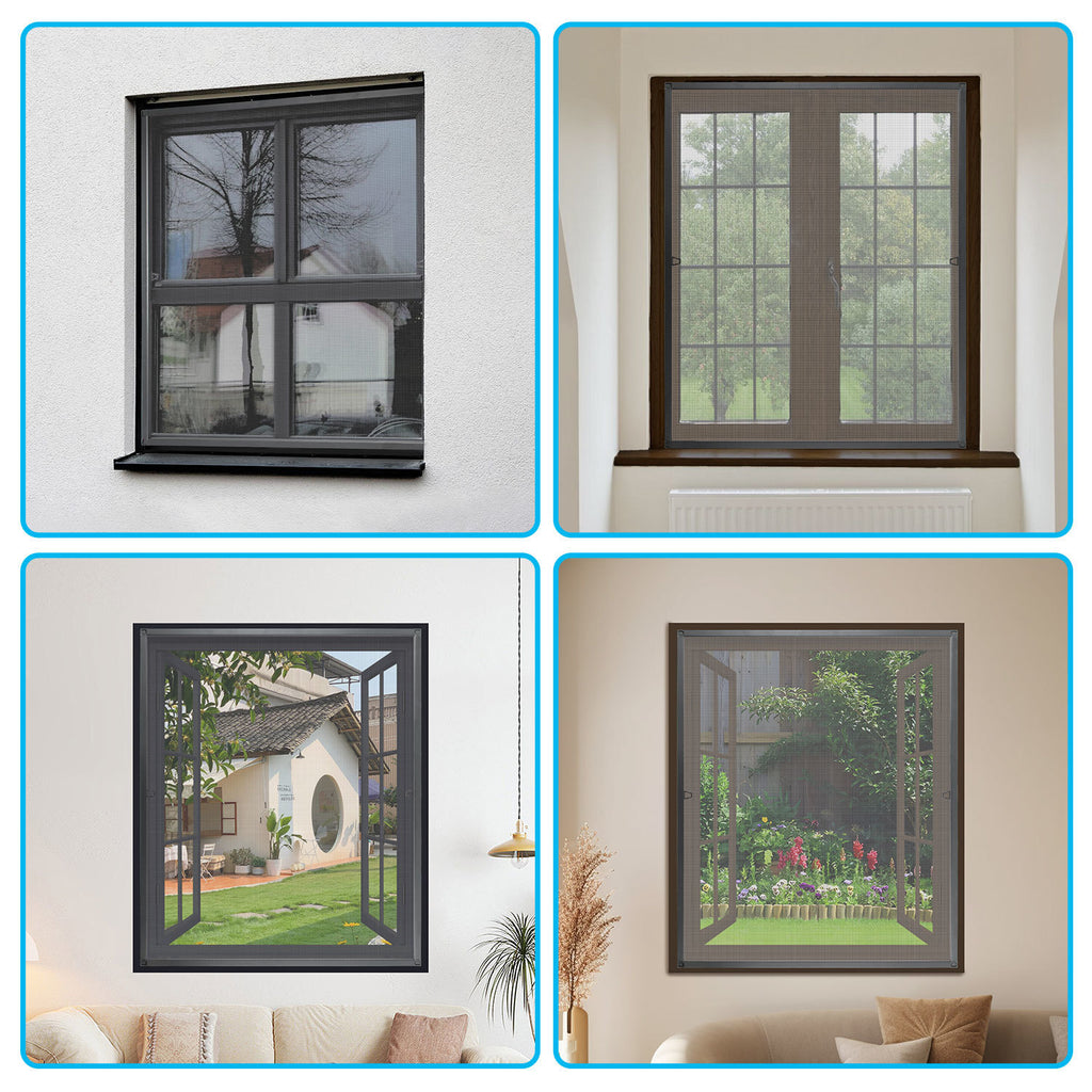 Fliegengitter Fenster Tür Gitter Moskito Aluminium Insektenschutz，120x140CM/100x120CM/80x100CM（副本）