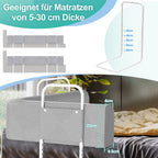 Kinderbettgitter, 150/180/200 cm, Sicherheitsgitter für Babybetten, in 5 Stufen höhenverstellbar, weiches Gitter zum Schutz vor Stürzen, geeignet für Familienbetten und Babybetten, grau