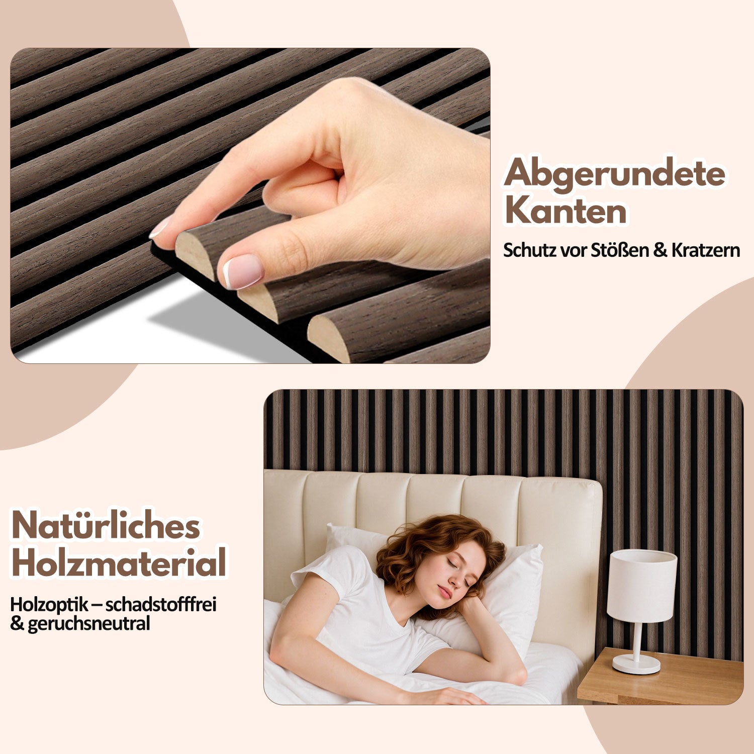Schallabsorptionsplatten, 120 x 60 cm, für gewölbte Wände, aus Holz und Filz, schalldämmend, Holzoberfläche, geeignet für die Wandgestaltung in Aufnahmestudios und Privathaushalten, große Abdeckfläche, Farbe: Weißeiche/Schwarznussbaum, 1–4 Stück