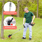 Akku-Rasenmäher, Rasentrimmer (Set mit 2 Akkus à 1,5 Ah und Ladegerät), 2-in-1, 18.000 U/min, 24 V, Kantenschneider