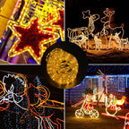 10/20/30 Meter lange LED-Lichterkette für den Außenbereich, gelbe LED-Lichterkette, 8 Leuchtmodi mit Speicherfunktion, wasserdichtes Design, geeignet für Garten, Weihnachtsfeiern und Hochzeiten