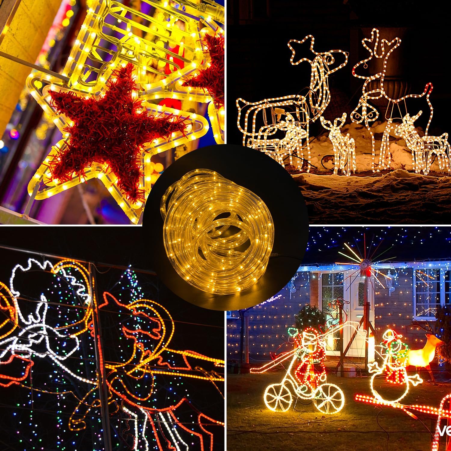 10/20/30 Meter lange LED-Lichterkette für den Außenbereich, gelbe LED-Lichterkette, 8 Leuchtmodi mit Speicherfunktion, wasserdichtes Design, geeignet für Garten, Weihnachtsfeiern und Hochzeiten