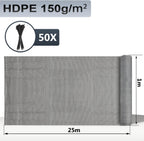 Sichtschutz,150 g/m² HDPE Balkon sichtschutz,Windschutz Schattennetz mit Kabelbinder,Schattiergewebe Sonnenschutz, Staubschutz,Blickdichter Zaunblende,Grau