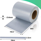 Sichtschutzstreifen für Doppelstabmatten, 50m/70m x 19cm Wetterfester PVC Sichtschutz (450g/m²) inkl. 40 Clips. Ideal für Doppelstabmattenzaun, Garten & Balkon, Grau