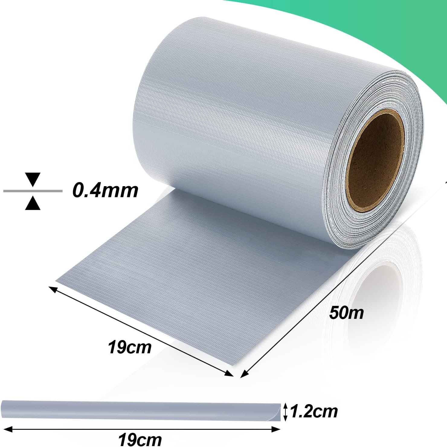 Sichtschutzstreifen für Doppelstabmatten, 50m/70m x 19cm Wetterfester PVC Sichtschutz (450g/m²) inkl. 40 Clips. Ideal für Doppelstabmattenzaun, Garten & Balkon, Grau