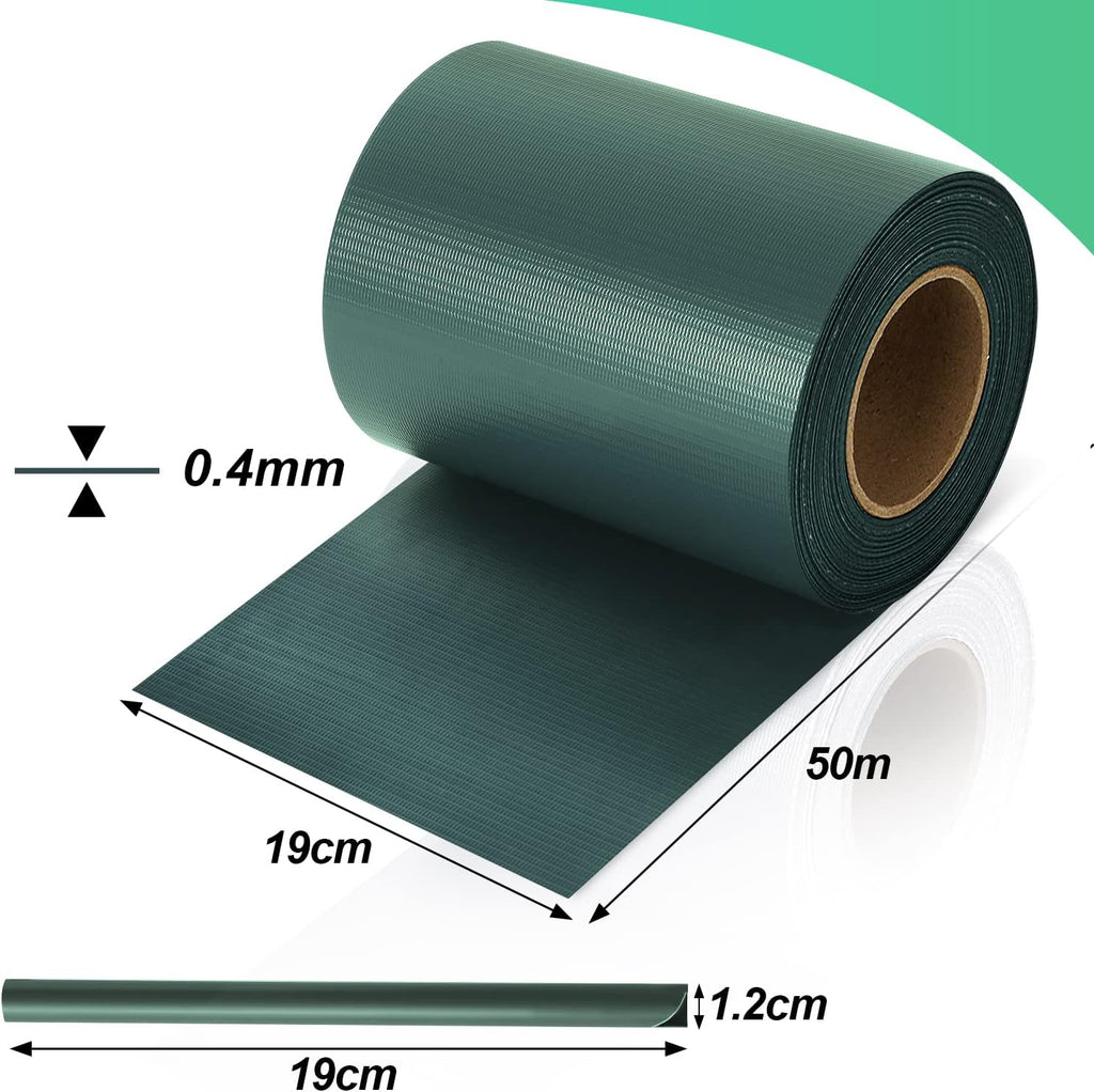 Sichtschutzstreifen für Doppelstabmatten, 35m/50m/70m Wetterfester PVC Sichtschutz (450g/m²) inkl. 30 Clips. Ideal für Doppelstabmattenzaun, Garten & Balkon, Grün