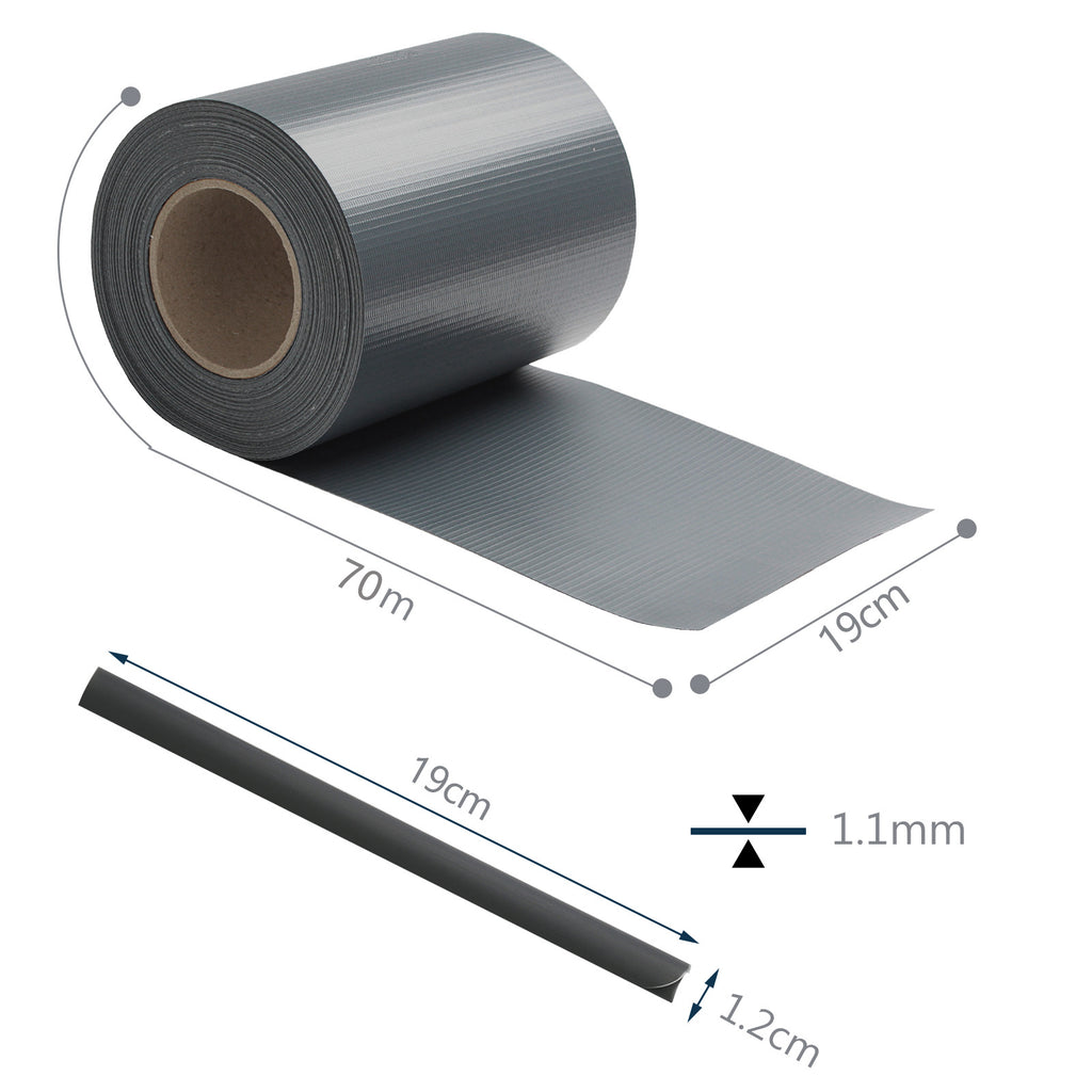 PVC Sichtschutzstreifen 35m/50m/70m Zaunblende Folie, inkl. 30 Befestigungsclips, Windschutz Sonnenschutz Sichtschutz Gartenzaun, Sichtschutzfolie für Doppelstabmattenzaun, Anthrazit