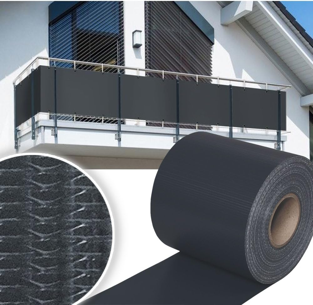 PVC Sichtschutzstreifen 35m/50m/70m Zaunblende Folie, inkl. 30 Befestigungsclips, Windschutz Sonnenschutz Sichtschutz Gartenzaun, Sichtschutzfolie für Doppelstabmattenzaun, Anthrazit