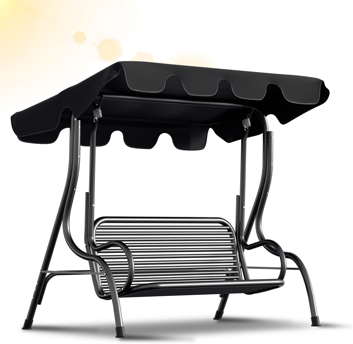 Ersatzdach für Gartenschaukel, Sonnendach für Schaukel, Vordach zur Einfachen Montage, Dachplane für Hollywoodschaukel, 600D Oxford-Stoff zum UV-Schutz, wasserdicht, 210 x 145 cm