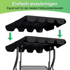 Ersatzdach für Gartenschaukel, Sonnendach für Schaukel, Vordach zur Einfachen Montage, Dachplane für Hollywoodschaukel, 600D Oxford-Stoff zum UV-Schutz, wasserdicht, 210 x 145 cm