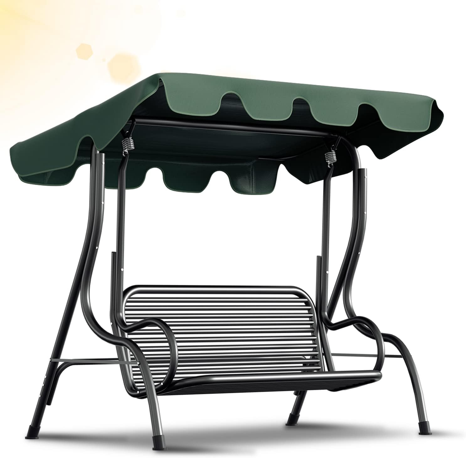 Ersatzdach für Gartenschaukel, Sonnendach für Schaukel, Vordach zur Einfachen Montage, Dachplane für Hollywoodschaukel, 600D Oxford-Stoff zum UV-Schutz, wasserdicht, 210 x 145 cm