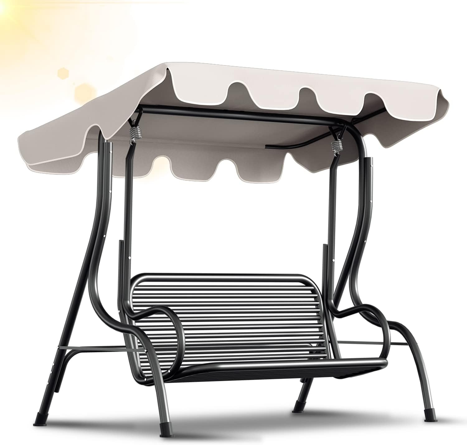 Ersatzdach für Gartenschaukel, Sonnendach für Schaukel, Vordach zur Einfachen Montage, Dachplane für Hollywoodschaukel, 600D Oxford-Stoff zum UV-Schutz, wasserdicht, 210 x 145 cm
