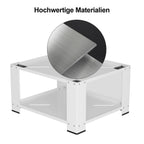 Waschmaschinensockel 60 x 60 x 40 cm mit 3 verstellbaren Ablagen, Waschmaschinen Untergestell bis 150 kg für Waschmaschine & Trockner, Weiß