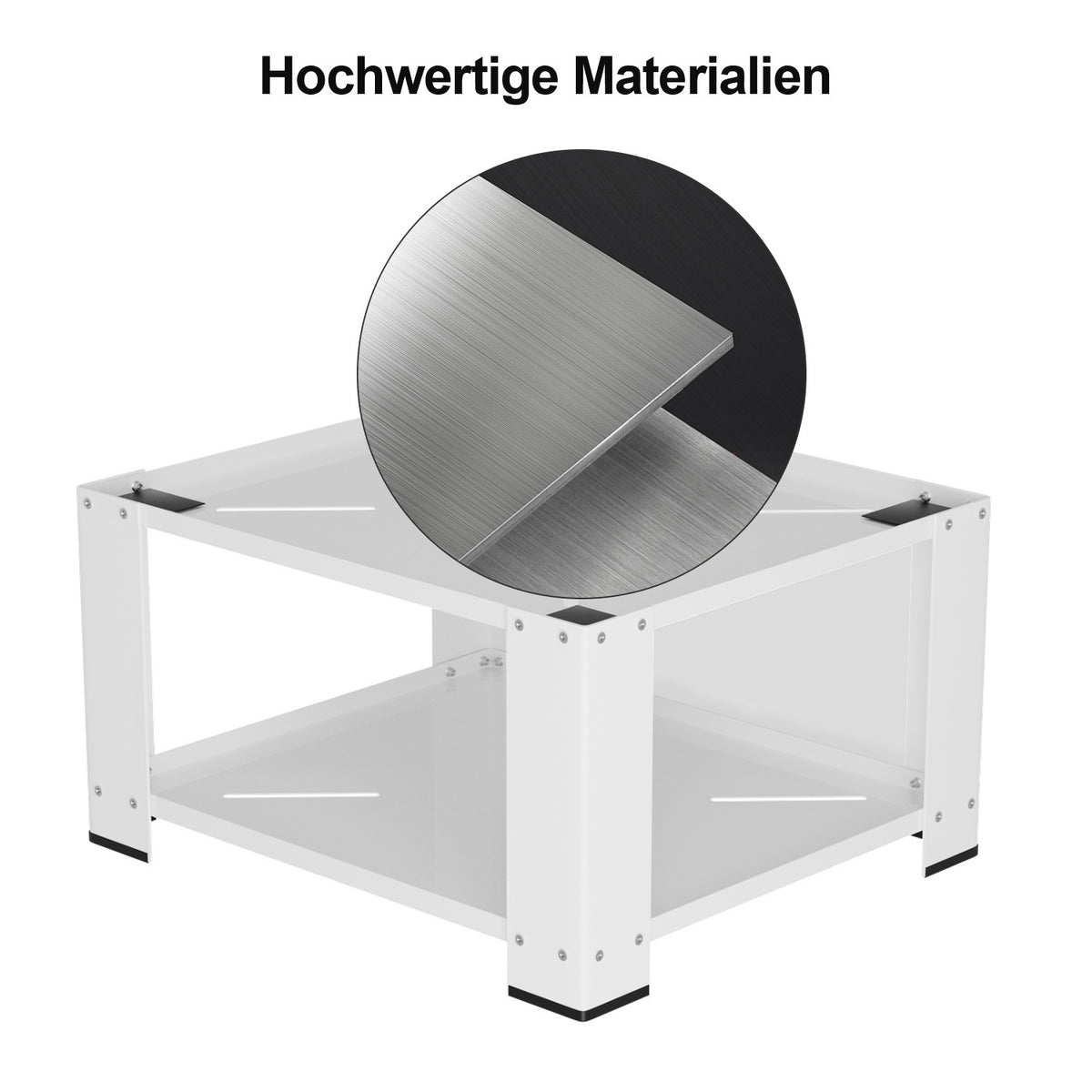 Waschmaschinensockel 60 x 60 x 40 cm mit 3 verstellbaren Ablagen, Waschmaschinen Untergestell bis 150 kg für Waschmaschine & Trockner, Weiß