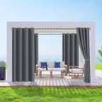 Outdoor Vorhang Wetterfest mit Ösen Sonnenschutz Wasserdicht Thermovorhang Panel,Dunkelgrau