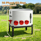 Automatischer Hühnerfutterautomat 22,6 kg mit 8 Futteröffnungen aus verzinktem Metall