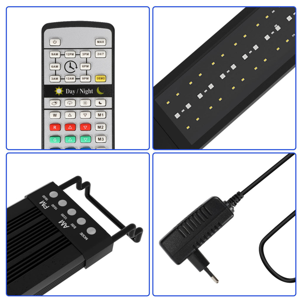 LED Aquarium Beleuchtung 55-150cm Süßwasserfische Vollspektrum Timer RGB Lampe