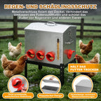 Automatischer Hühnerfutterautomat 22,6 kg mit 8 Futteröffnungen aus verzinktem Metall