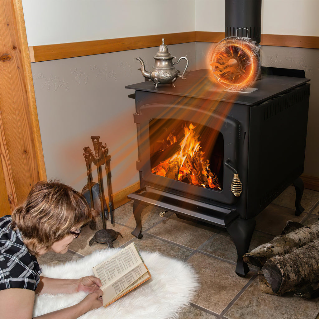 Kaminventilator Gebläse Hitzebetrieben StoveFan Stromloser Kaminofen Ventilator