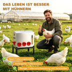 Automatischer Hühnerfutterautomat 22,6 kg mit 8 Futteröffnungen aus verzinktem Metall