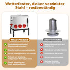 Automatischer Hühnerfutterautomat 22,6 kg mit 8 Futteröffnungen aus verzinktem Metall