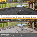 Terrassenfliesen aus Polypropylen, 30 x 30 cm, anthrazitgrau/rotbraun, Kunststoff | Witterungsbeständig, rutschfest, einfache Verlegung, geeignet für Terrassen, Balkone und Gärten, leicht zu reinigen, Kunststoffbodenbelag, 1–5 m²