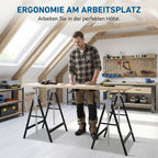 Arbeitsständer, 2er-Set, höhenverstellbar, 7 Stufen (80–130 cm), Gerüstständer, Tragkraft 400 kg pro Paar, klappbare Ständer für Haushalt, Werkstatt und Garten, schwarz