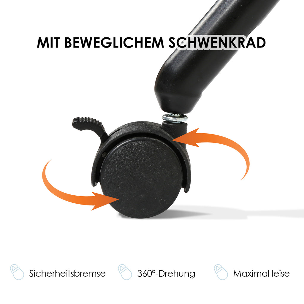 Baby-Wickeltisch, klappbar, Wickelkombination, Babymöbel, mit 4 Rollen, Wickelauflage, grau/dunkelgrau