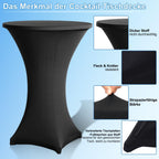 1/2/4 Stück Stehtischhusse Stretch Schwarz Strech Husse Stehtisch Hussen Hochwertige Stehtischhuss für Gartenparty Feier Hochzeit Taufe, Rotwein