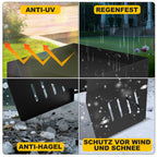 Garage für Mähroboter, 70 x 61 x 42 cm, Überdachung für Rasenmäher, spezielle Überdachung für Rasenmäher/Mähroboter, mit begrünbarem Dach, Wasserablauf und 4 Bodenverankerungen, bietet wirksamen Schutz vor Regen und Hagel, schwarz