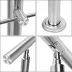 Handlauf Edelstahl 80/100/120/150/160/180 cm, Treppengeländer mit 2 Querstreben | Rostfrei, Wetterfest, Gebürstet, Winkelverstellbar für Innen & Außen und für Treppen, Balkon & Eingang