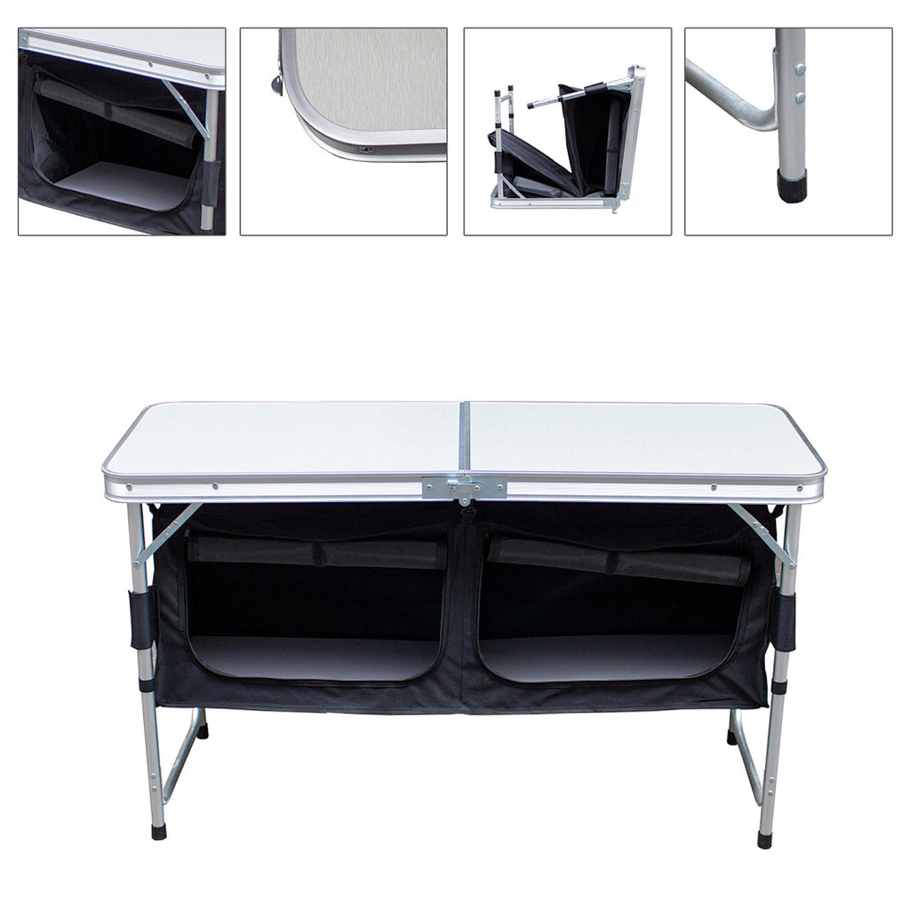 Campingküche Campingschrank Faltschrank Küchenbox Campingschrank Reiseküche mit Staufächer & Tragetasche für Camping, Garten, Outdoor-Aktivitäten