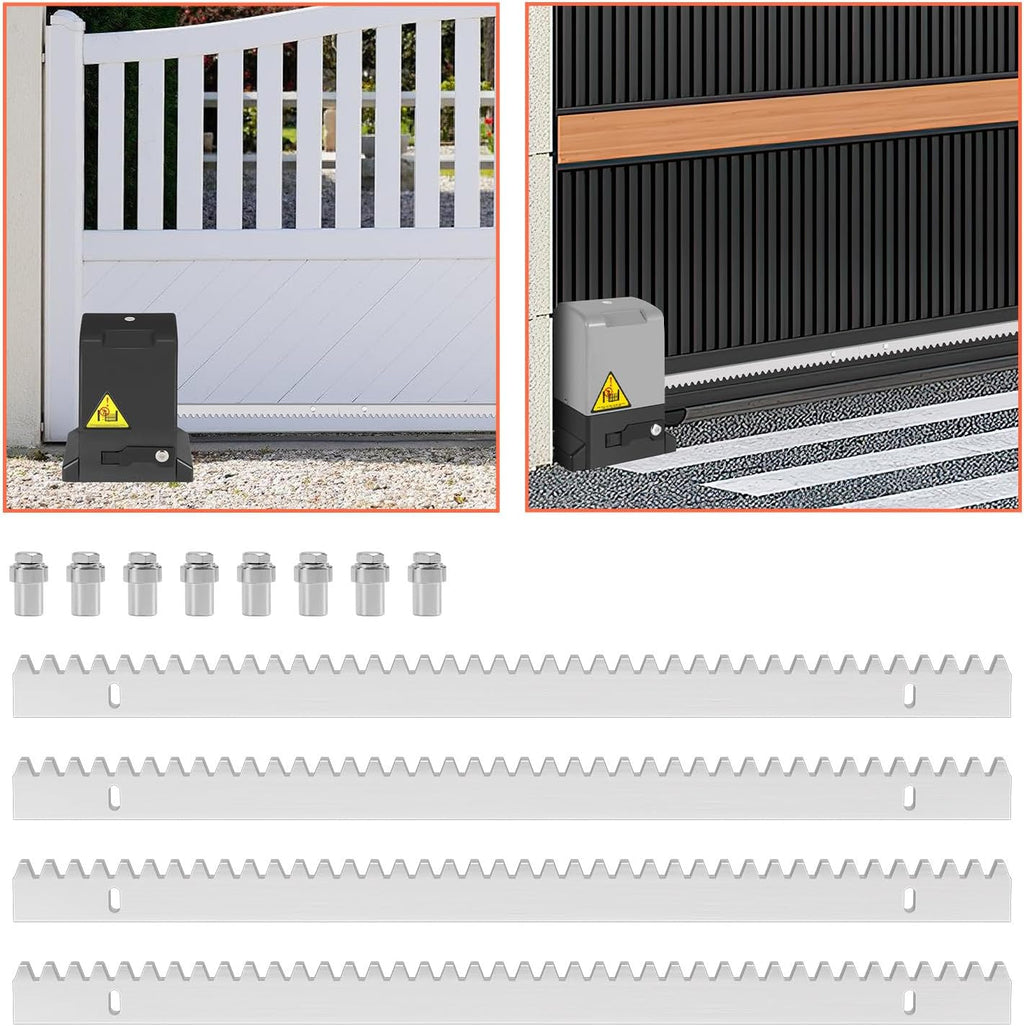 Zahnstange für Schiebetorantrieb Schiebetor Toröffner, 2M Zahnschiene, 4PCS (je 50 cm lang) Schiene Dicke 10 mm Länge 0,5 m
