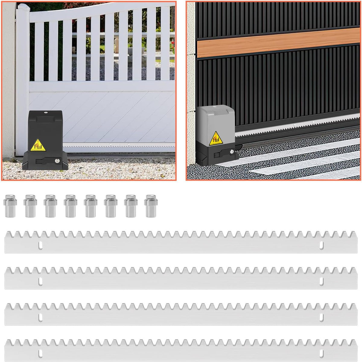 Zahnstange für Schiebetorantrieb Schiebetor Toröffner, 2M Zahnschiene, 4PCS (je 50 cm lang) Schiene Dicke 10 mm Länge 0,5 m