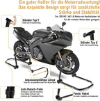 Motorradständer hinten & vorn Motorrad Set, Motorrad Ständer Motorrad Heber mit 4 Rollen Motorrad Hebebühne, Stabilität, Belastbar bis 300 kg