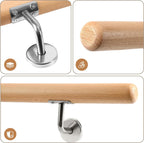 Treppengeländer, Wandgeländer mit Wandbefestigungen und Endkappen, Durchmesser 42 mm, wandmontiertes Treppengeländer, rutschfestes Geländer für Treppen und Balkone, erhältlich in den Längen 50, 80, 100, 120, 150 und 200 cm.