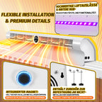 Heizkörper Ventilator Weiß - Energieeffizienter Wärmeverteiler mit 6 Lüftern, Automatischer Ein/Aus-Funktion, 3-Stufen-Regelung, RGB-LED und Fernbedienung für Schnelle Wärmeverteilung