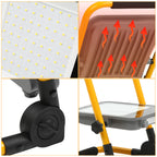 LED-Baustrahler, 50 W/100 W/150 W/200 W Arbeitsleuchten, tragbare LED-Arbeitsleuchten, Baustrahler mit kaltweißem Licht, Schutzklasse IP66, mit 3 Meter langem Kabel und klappbarem Stativ, geeignet für Baustellen (mit Stecker)