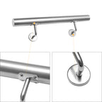 Geländer Treppengeländer, Edelstahl Handlauf, Wandhandlauf Innen & Außen, inkl. Wandhalterung und Endkappen, Rund Ø42mm, Treppe Wandhalter Haltegriff Stange