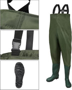 Wathos Herren und Damen Wasserdichte Anglerhosen aus 70D Nylon PVC und Neopren für Angeln