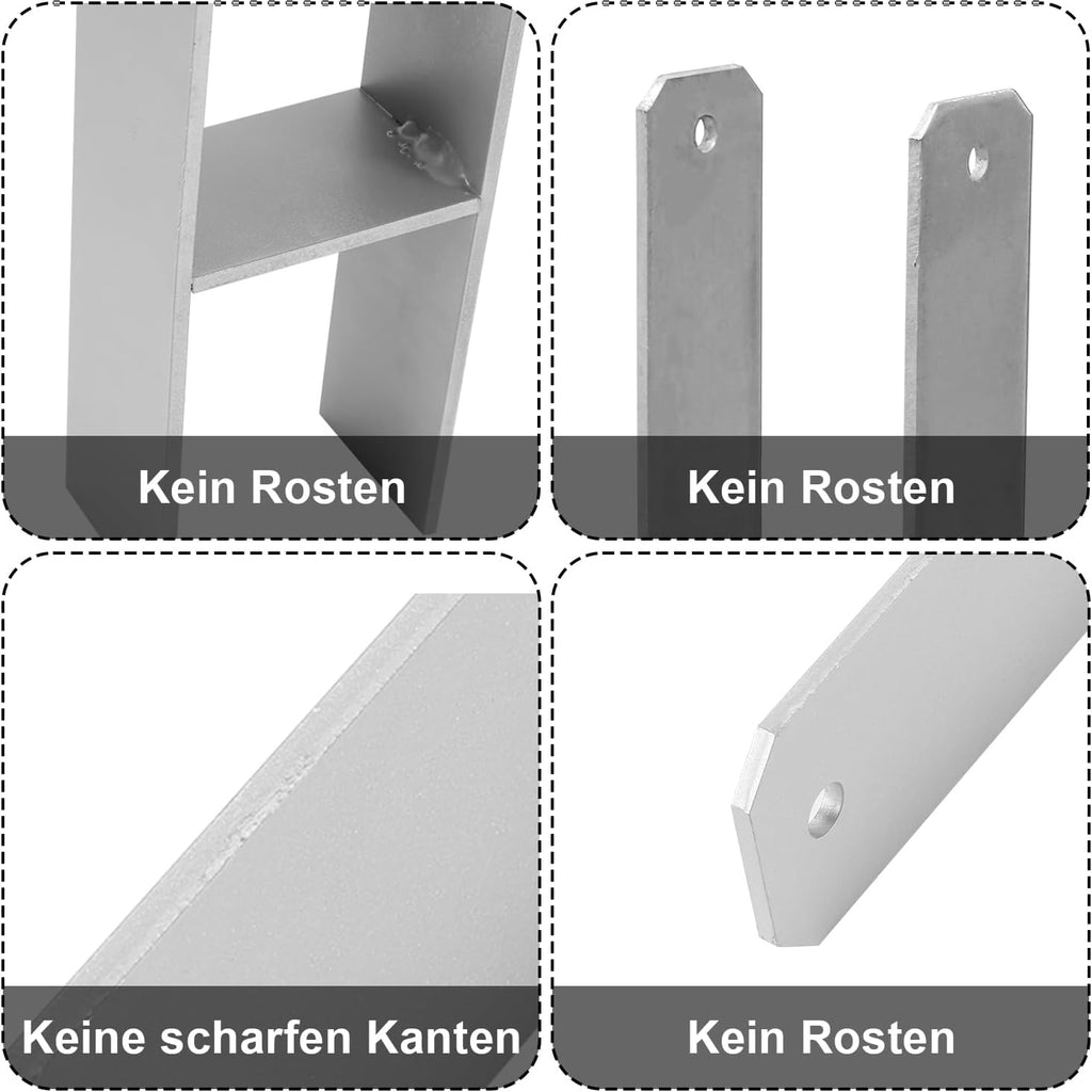 H-Pfostenanker 2/4/6/8/10 Stück H-anker Pfostenträger Bodenanker für Pfosten H-Pfostenschuh für Zaun und Gewächshaus Pfosten Vierkantholzpfosten(121x600mm)