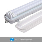 18W Feuchtraumleuchte LED 120cm, Wannenleuchte T8-Doppelleuchte 4000K 3060lm, 50000H, IP65 Werkstattlampe Badlampe Leuchtstoff Röhren Garagenlampen, Bürodeckenleuchte